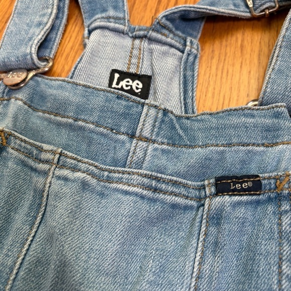 LEE Vintage 90s Y2K denim shortalls short overalls jean M - Picture 11 of 12